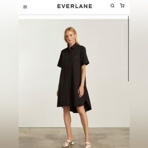 Everlane Daytripper Shirt Dress Large NWOT Black
